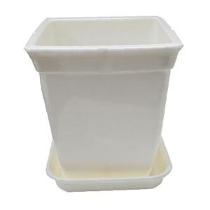정사각 백색 화분 도자기느낌 플라스틱화분 7호