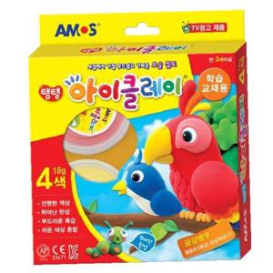 아모스 탱탱 아이클레이 18gx4색 학습교재용 (7607)