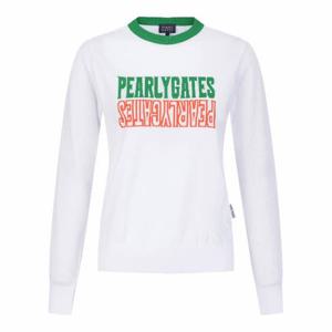 M 파리게이츠골프긴팔티 NQC 521D2SR602_WH 여성 메쉬 슬리브 컬러 로고 자카드 스웨터