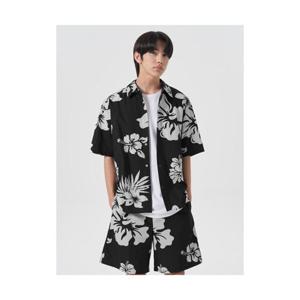 에잇세컨즈 8SECONDS 하와이안 플라워 패턴 셔츠 블랙 (454565JQ65) 454565JQ65 404797