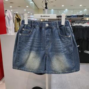 에어워크주니어 sh06 3.5부 D/블루 맞주름 데님팬츠 R262G3178A