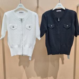 라티움 HC34 신축성좋은엠보집업반팔니트가디건 T2623CD01