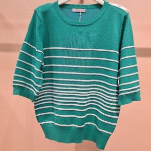 라티움 HC34 신축성좋은 스트라이프펄배색견장반팔니트 T2623sw02