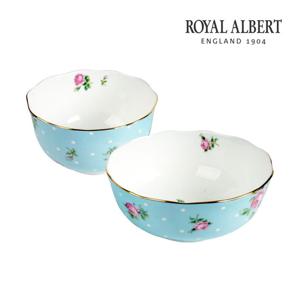 [로얄알버트]뉴황실장미 한식기 1인조 세트 (폴카블루)
