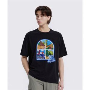 내셔널지오그래픽 NATIONALGEOGRAPHIC N262UTS906 윈도우 그래픽 세미오버핏 반팔 티셔츠 BLACK N262UTS906099 406928