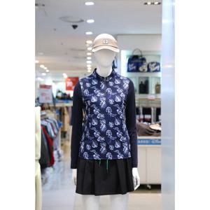 [벤제프][벤제프] BQ2MWTS818 NAVY 여성 소매냉감 전판패턴 반집