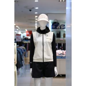 [벤제프][벤제프] BR1MWTV604 CREAM 여성 풀집업 배색후드 베스