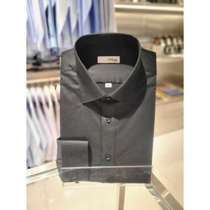 [듀퐁셔츠] 듀퐁 와이셔츠(SE5SM12LS704SBK)일반핏 긴소매 스판소재 노포켓 무지 블랙 셔츠 SE5SM12LS704