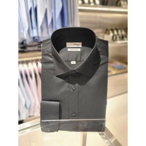 [듀퐁셔츠] 듀퐁 와이셔츠(SE5SM22LS756SBK)슬림핏 긴소매 스판소재 기본 무지 블랙 셔츠 SE5SM22LS756