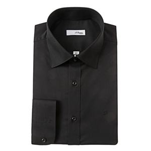 [듀퐁셔츠] 25F W 블랙 솔리드 스판 노포켓 일반핏셔츠 SE5FM12LS905SBK SE5FM12LS905