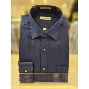 [듀퐁셔츠] 투톤 헤링본 긴소매 일반핏 셔츠( SE5FM11LS152SBU ) SE5FM11LS152