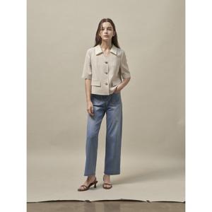 [올리비아로렌] 탈부착 카라 린넨 자켓 VOCFU5M5211