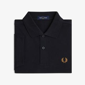 [공식] [M6000] 플레인 프레드페리 셔츠 - 블랙/다크카라멜 AFPM2616000-N60