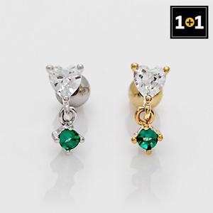 [메리그린] 하나+하나더 써지컬 피어싱 큐티러브 2종 택1