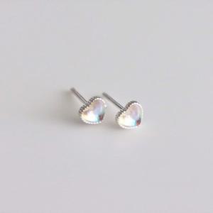 [폭스타일] 실버925 오팔 미니 하트 귀걸이