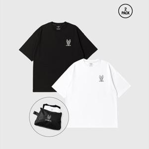 [라이프워크]남녀공용 2PACK 오버핏 베이직 반팔티셔츠_LW255TS901