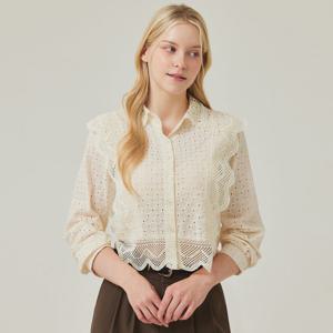 FOCUS  페미닌 레이스 크로쉐 블라우스 PBVFF5F1BL5121