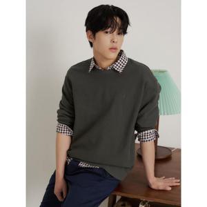 [빈폴멘] 텍스처 라운드넥 긴소매 티셔츠  카키 (BC6241C65H)