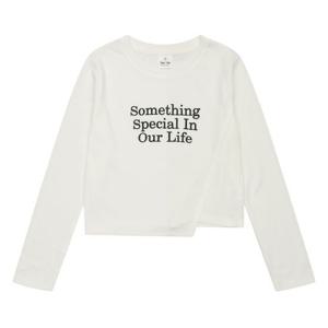 [에꼴리에]MARIO여아 레터링 사선 언발 티셔츠 24OT452_WT