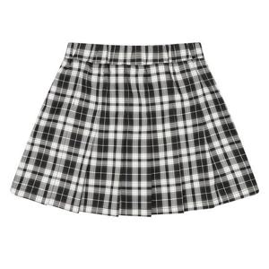 [에꼴리에]MARIO여아 밴딩 체크 패턴 플리츠 스커트 24A5851_BK