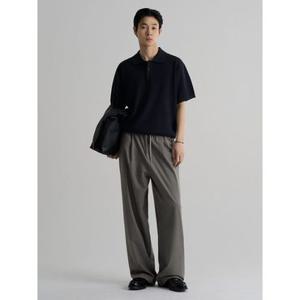 (456451MM9R) [에잇세컨즈] 하프밀라노 칼라넥 반소매 니트 - 네이비