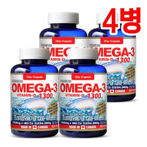 통라이프-프리미엄오메가3 1300+비타민D 6개월-4병