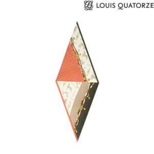 [루이까또즈 스카프] (SA-2WSD366CO_22SS) 실크 마름모 스카프 피코크 코랄 2WSD366CO