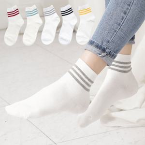 여성 비비드 패션 양말 중목 데일리 베이직 학생 스니커즈