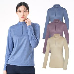 콜핑 봄 여성 등산 하이쿨 긴팔 반집업 티셔츠