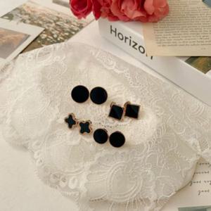 큐빅귀걸이 GGD 시크 블랙 티타늄 스틸 귀걸이