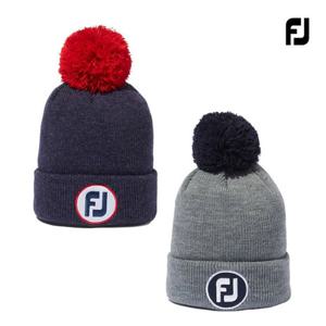 풋조이 JPN 여성 빅로고 폼폼 방울 비니 FJ35892E