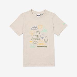 [휠라키즈] [휠라키즈] 캠핑 그래픽 이모지 티셔츠 (FK2RSF2204X_SAD) (FK2RSF2204X_SAD)