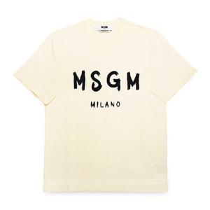 MSGM 2000MM510 200002 02 브러시드 로고 남성 반팔티