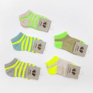 남아양말 키즈삭스 형광네온 아동 단목양말 5켤레묶음