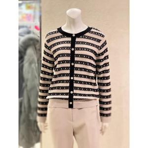 벨리시앙 세이브존01 스트라이프 패턴 짜임 가디건 니트 KT2104