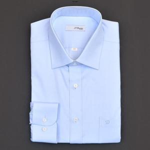 [듀퐁셔츠] 듀퐁셔츠 SE4SM11LS101SBU 비지니스 라인 하이퀄리티의 순면140수 솔리드 블루 일반 핏 셔츠 SE4SM11LS101