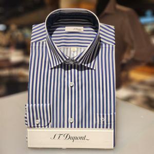 [듀퐁셔츠] 듀퐁셔츠 SE4SM11LS116SNY 24SS 비지니스라인 구김이 적은 런던스트라이프 일반 핏 셔츠 SE4SM11LS116