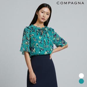 넥 프릴 프린트 블라우스_CABU5-WRB150