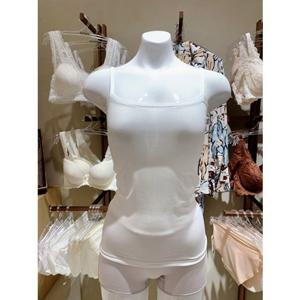 [바바라] GLG2515 메이 화이트 슈퍼파인 오가닉 면 여성 끈나시 런닝 GLG2515