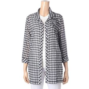 [조순희]자수포인트 체크 블라우스(JLMB234)