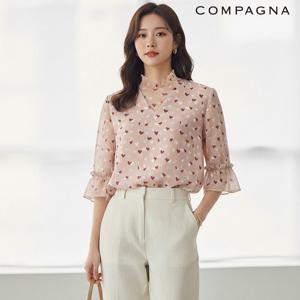 하트 나염 쉬폰 블라우스_CABF7-WRB900