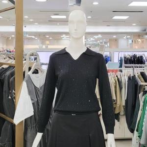 스테파니 DP01 반짝이 스팽글 V넥카라 니트 A24SW4309