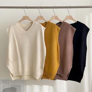 빅사이즈니트베스트 S682L409 베이직브이니트박스조끼 BN