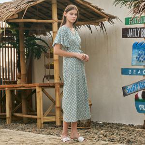 Lipbbam 바이립밤 크레오라 바하마 프릴 플레어 롱 랩 원피스