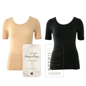 얇고 부드러운 콜라겐 극세사 내의 내복 반팔 상의 WLG2451A