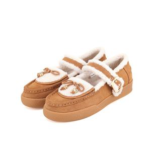 [바바라(슈즈)]소가죽 스웨이드 리본 메리제인 모카신 BBH558BK