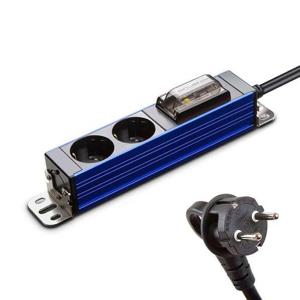 현대일렉트릭 멀티탭 서버탭 알루미늄 고용량 누전차단 콘센트 2구 5M (블루)