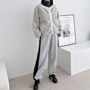 [179st.w]GAA HD-B222W 여자 겨울 데님 라인 기모 와이드 스트링