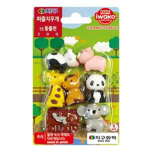 지구화학 퍼즐 지우개 완구 (no.15 동물원)