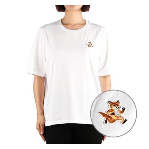 [메종키츠네]24FW (MW00119KJ0008 WHITE) 여성 스피디 폭스 반팔